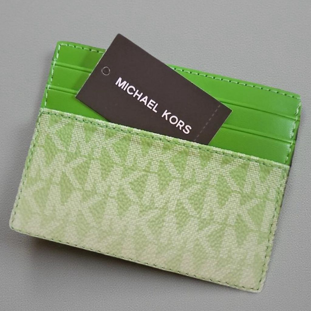 Michael Kors Lime Green Monogram Card Holder